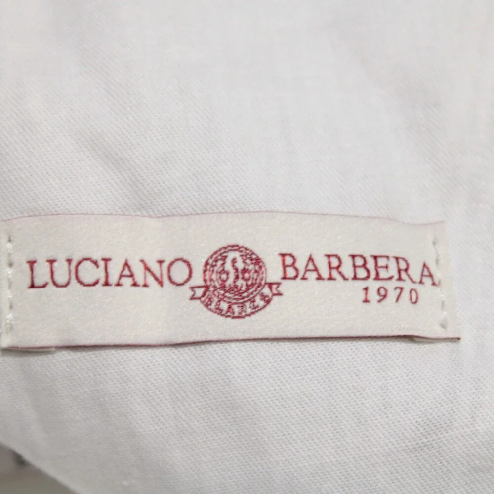 Luciano Barbera NWT Pleated Dress Pants Size 50 (US 34) in Green & White Stripes